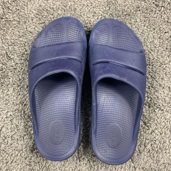 Oofos Ooah Men\'s 10 Womens 12 Navy Slide Sandal Comfort Slip-On Summer Slippers main image 4